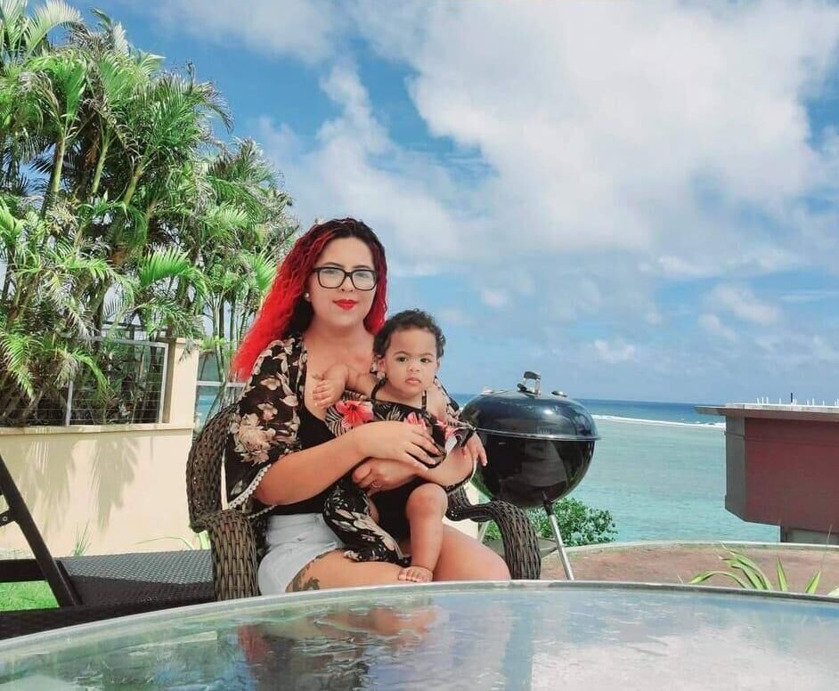 Iris San Miguel and daughter